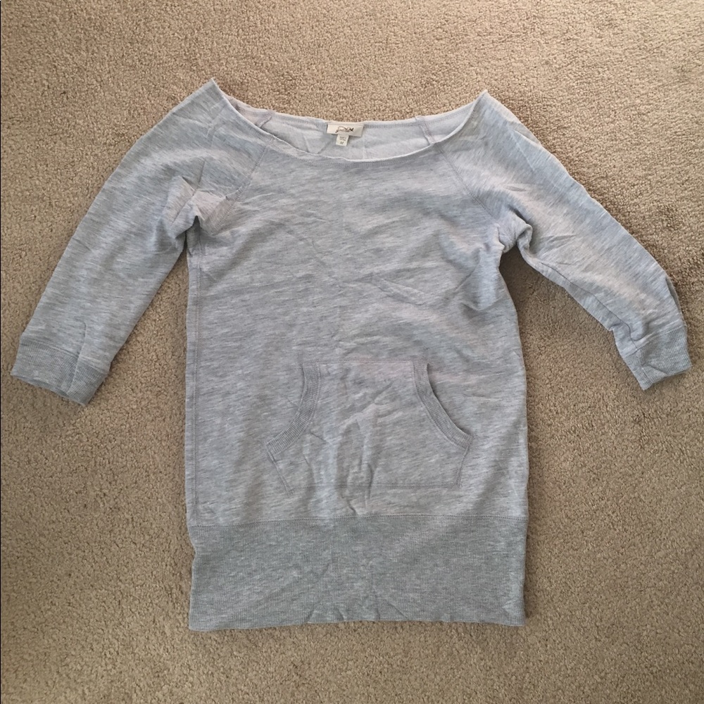 Off the Shoulder Gray Sweatshirt- Size M